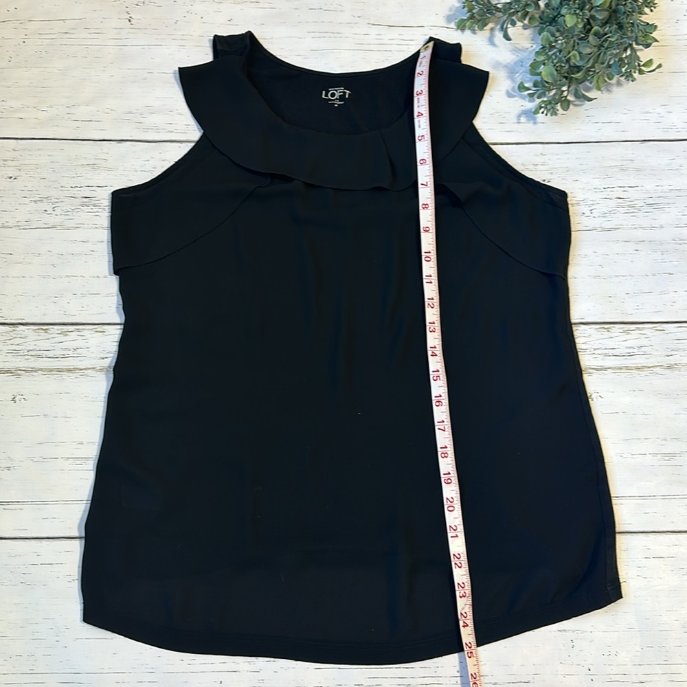 Loft Black Ruffle Blouse - Picture 6 of 9
